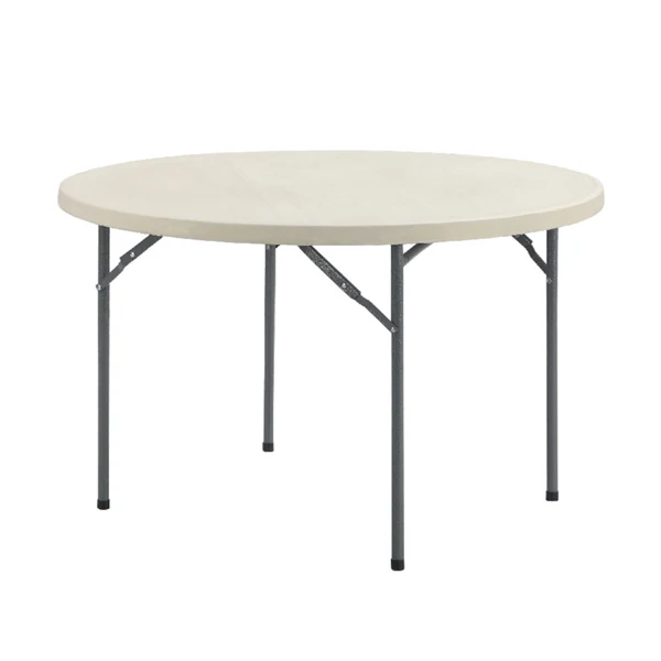 TABLE RONDE PLIABLE Ø 120x74 CM BLANC PE (1 UNITÉ)