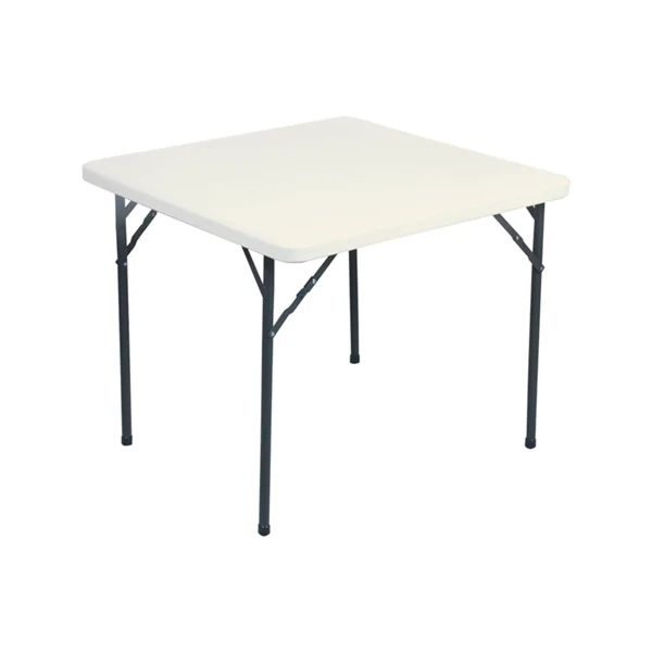 TABLE CARRÉE PLIABLE 86x86x74 CM BLANC PE (1 UNITÉ)