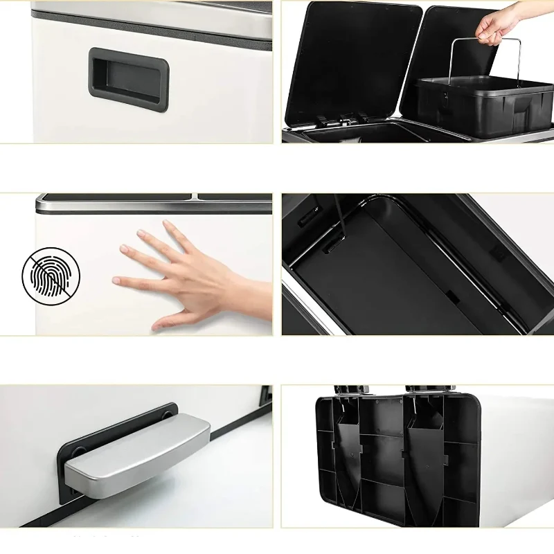 Poubelle à double compartiment 60L