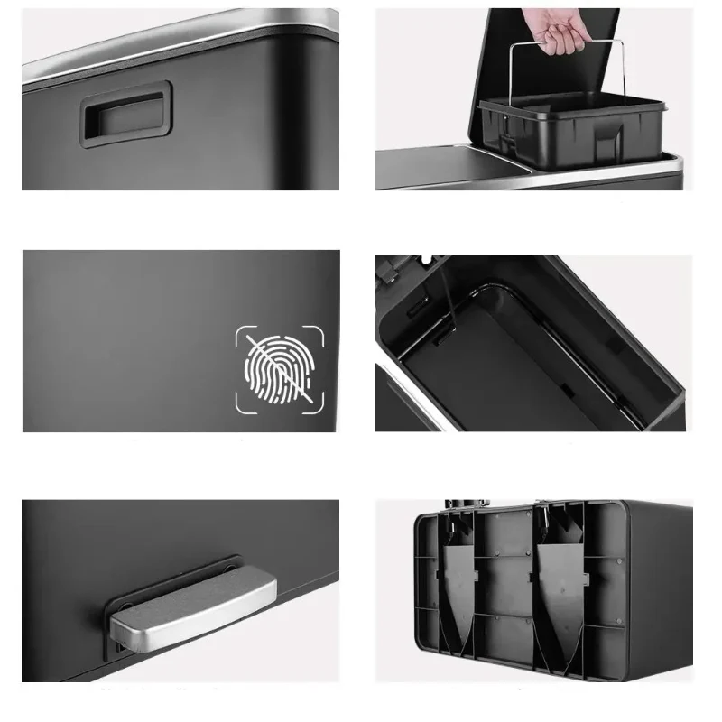 Poubelle à double compartiment 60L