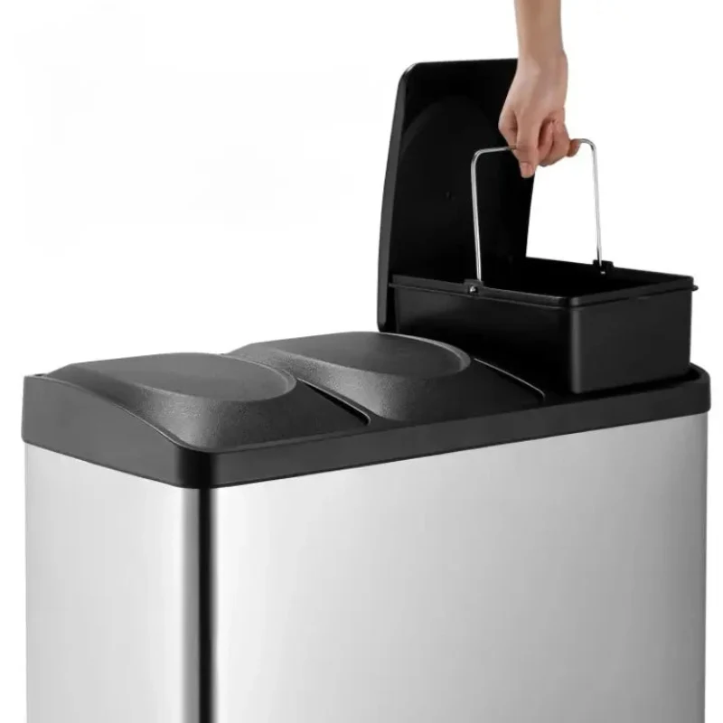 Poubelle tri sélectif en acier