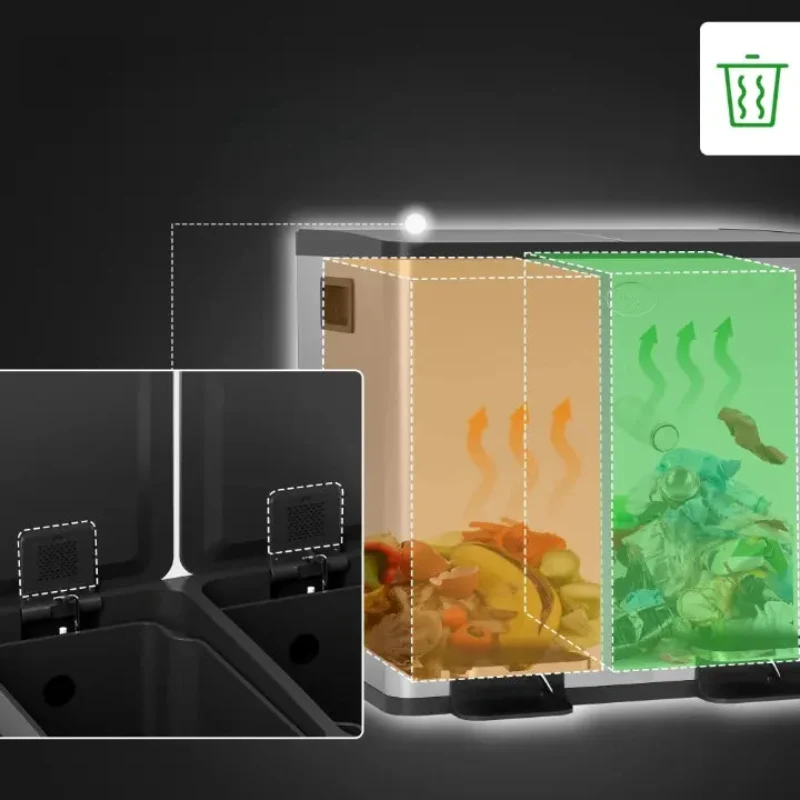 Poubelle de cuisine à plusieurs compartiments 30L