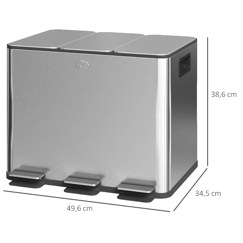 Poubelle de cuisine à plusieurs compartiments 30L