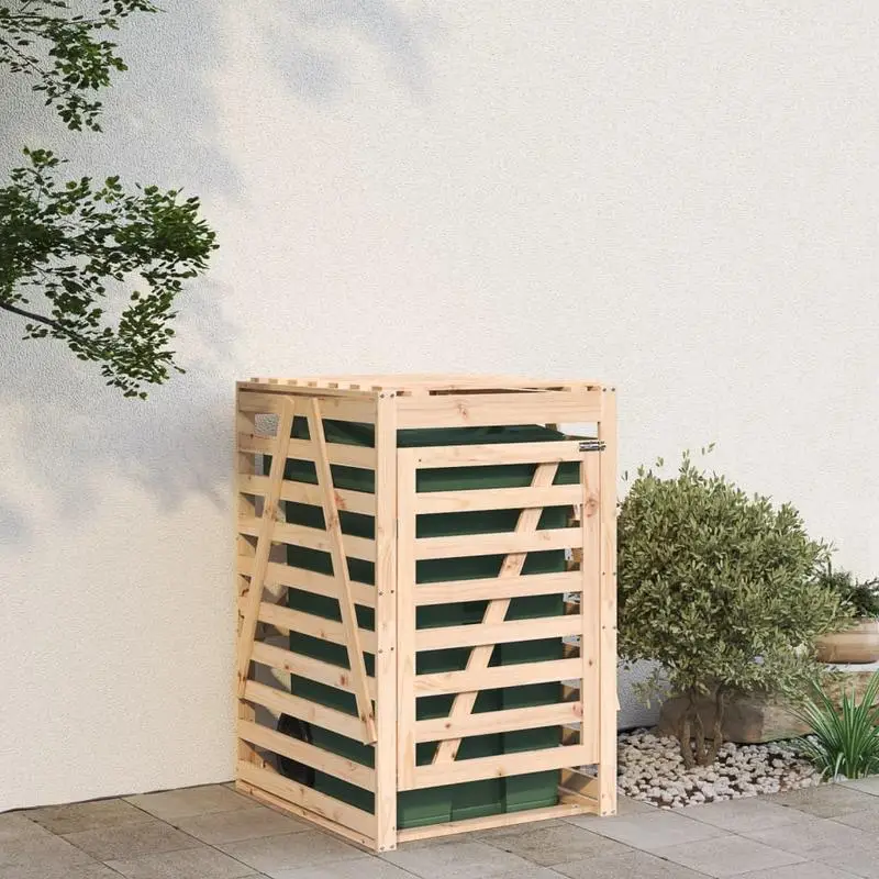Cache de poubelle extérieure en bois