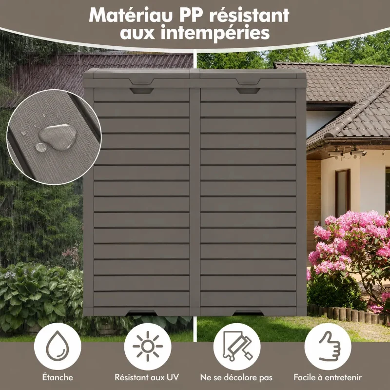 Poubelle de jardin à double compartiment 235L
