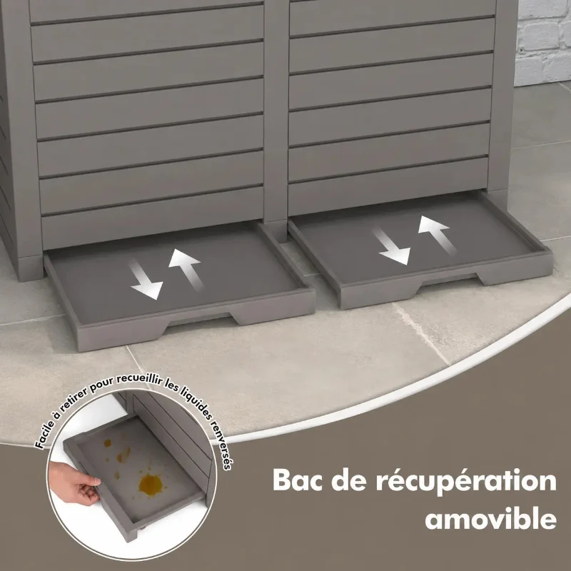 Poubelle de jardin à double compartiment 235L