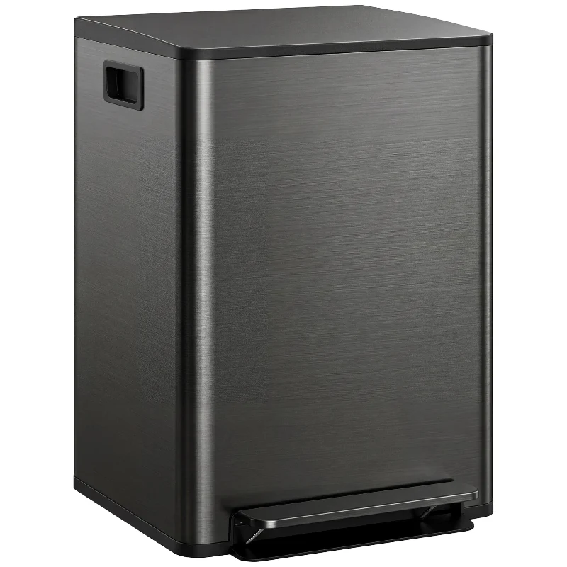 Poubelle de cuisine double 2x30L noire