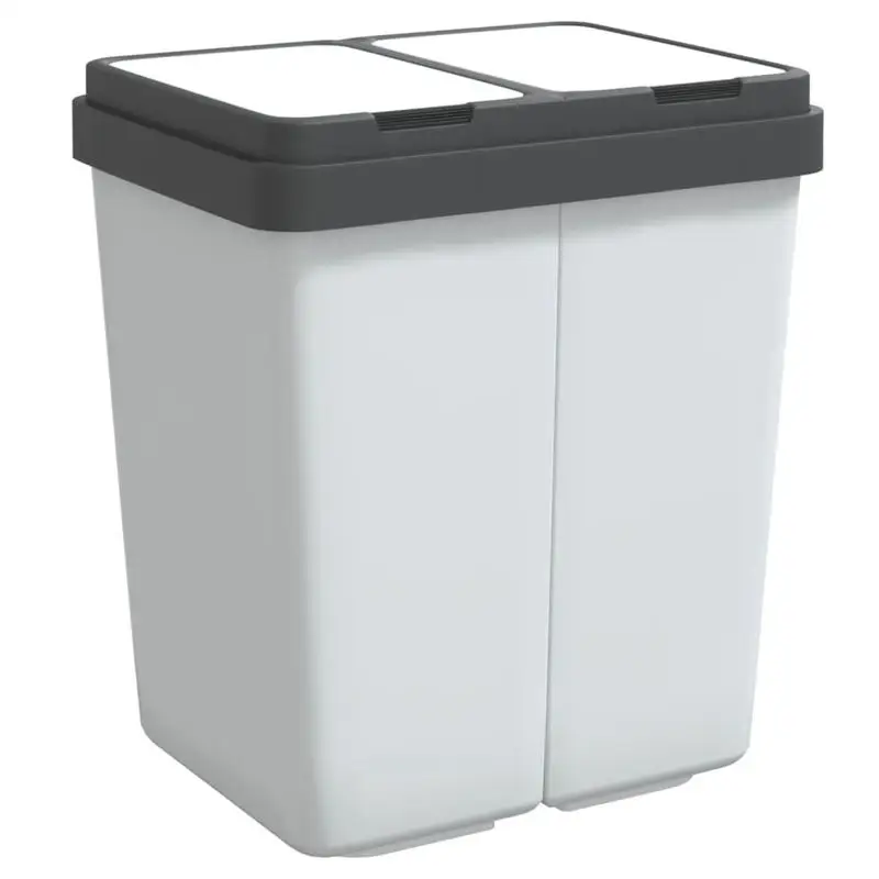 Poubelle double blanche 2X25L