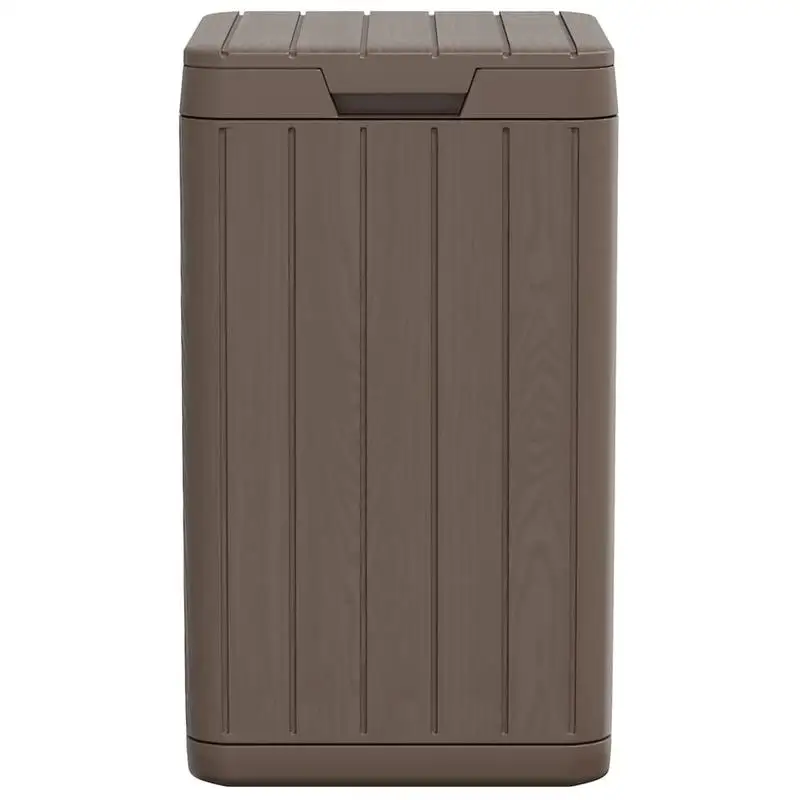 Poubelle extérieure rigide marron 80L
