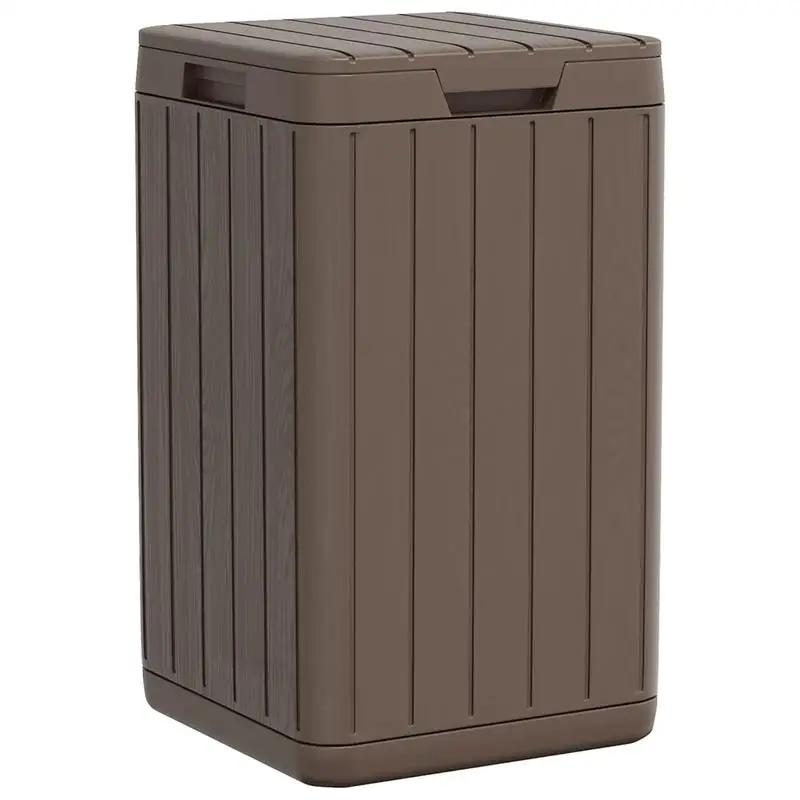 Poubelle extérieure rigide marron 80L