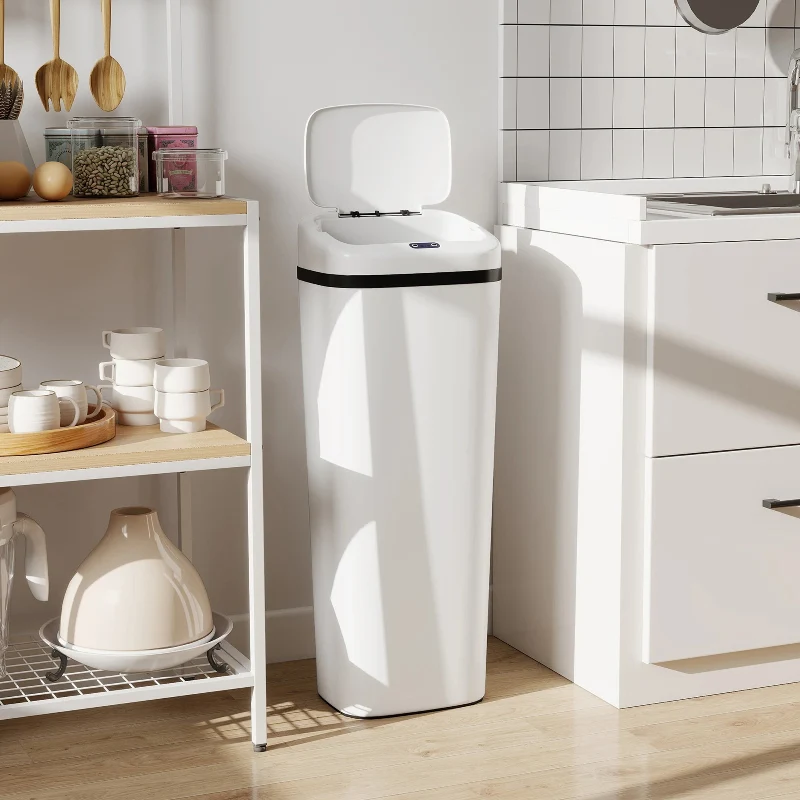 Poubelle automatique 50L blanche