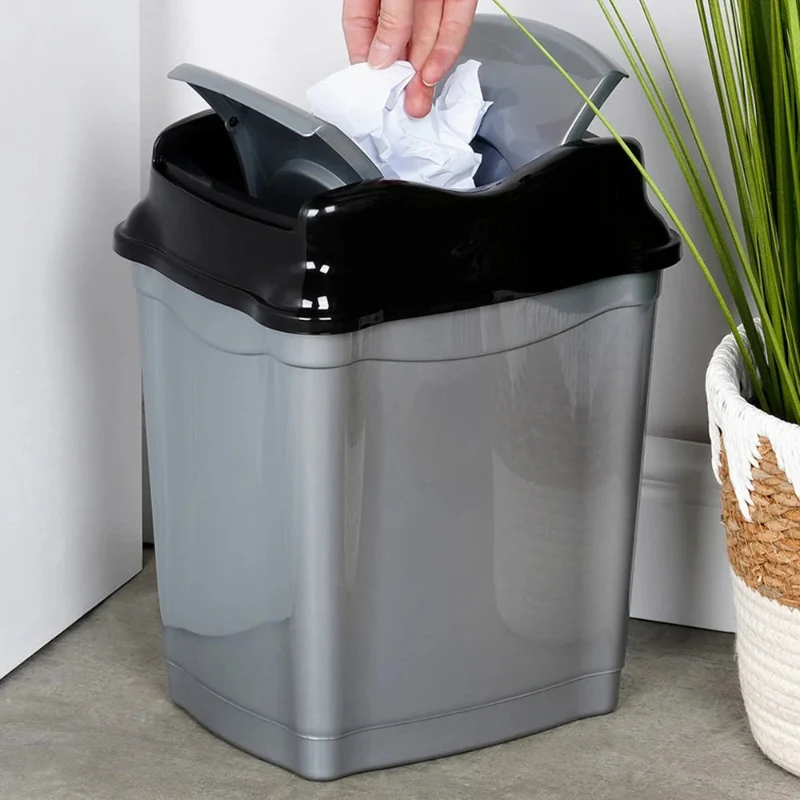 Poubelle en plastique grise 9L