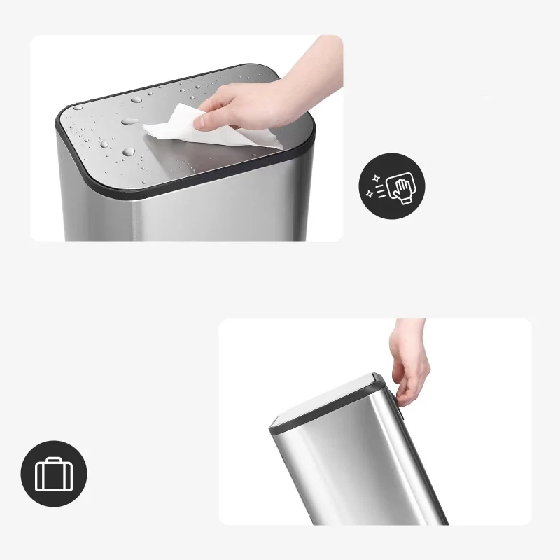 Poubelle à pédale en inox 20L