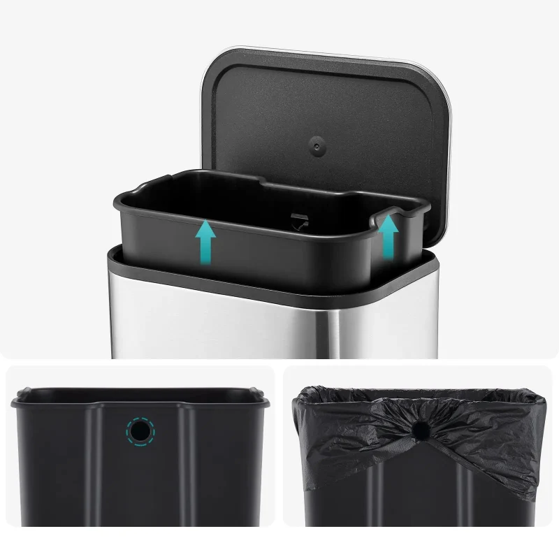 Poubelle à pédale en inox 20L