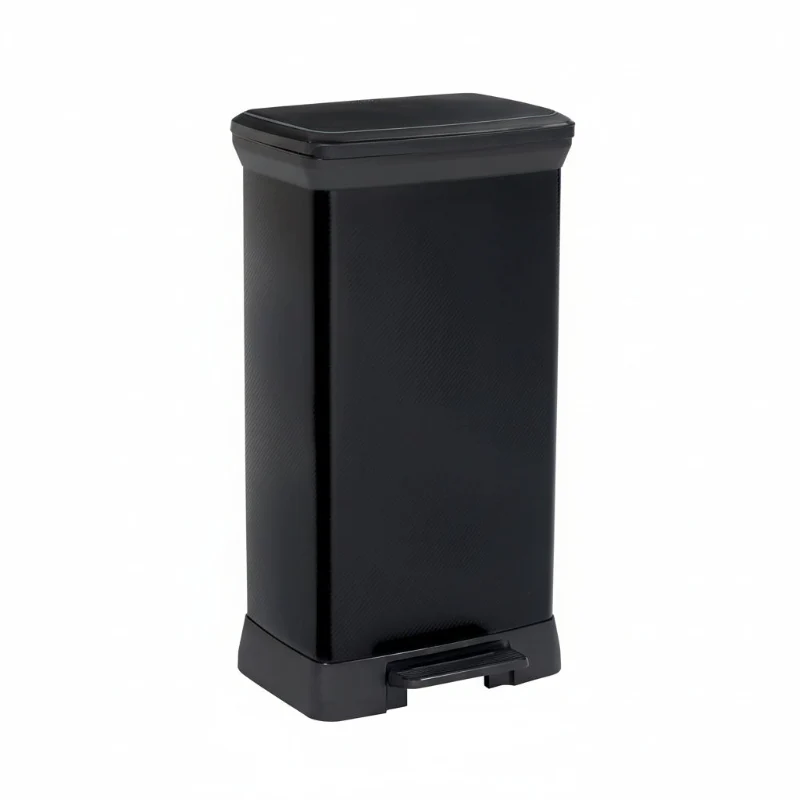 Poubelle à pédale noire 50L