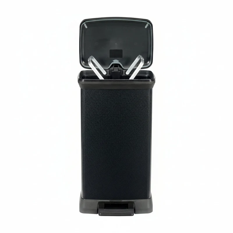 Poubelle à pédale noire 50L