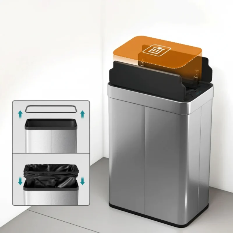 Poubelle de cuisine automatique 55L en inox