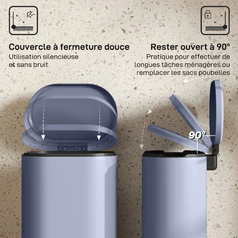 Poubelle bleue à pédale 30L