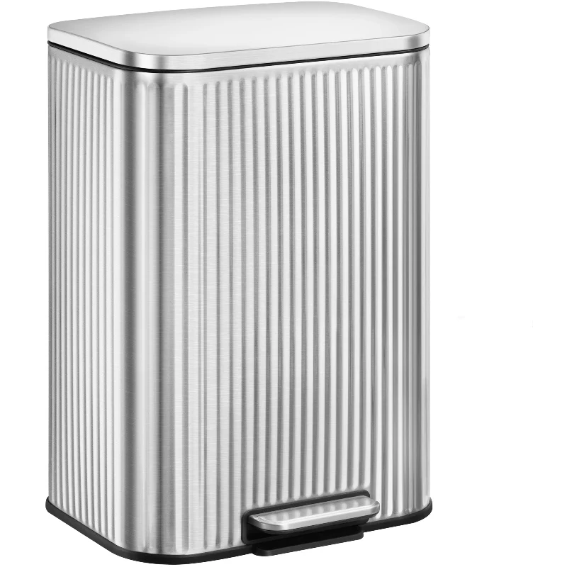 Poubelle 50L design moderne argentée