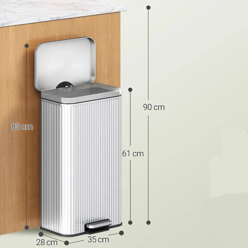 Poubelle 30L argentée en inox