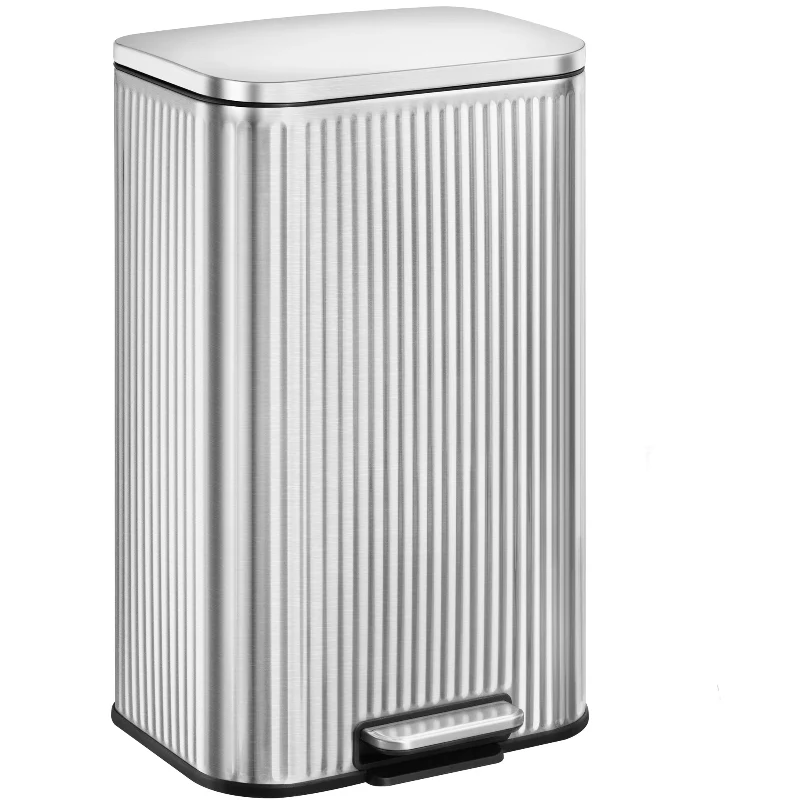 Poubelle 30L argentée en inox