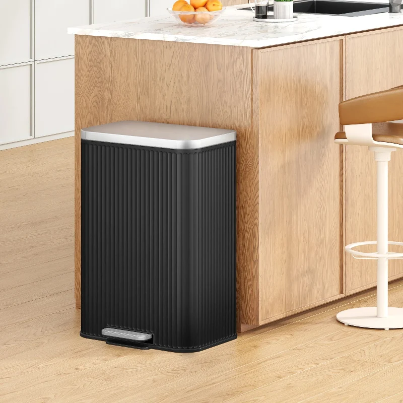 Poubelle 50L design moderne noire