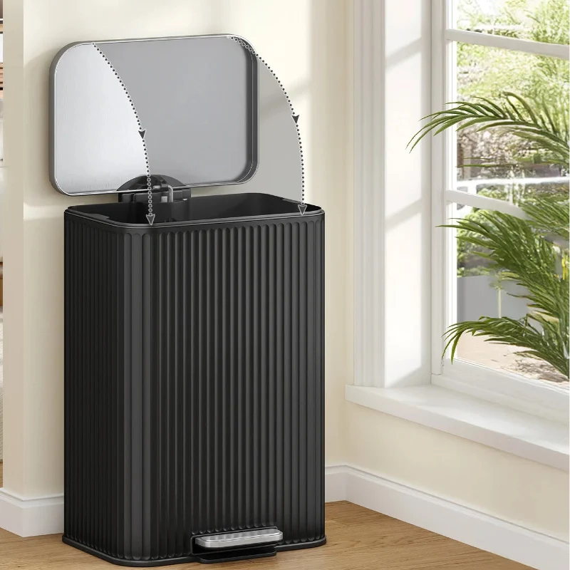 Poubelle 50L design moderne noire