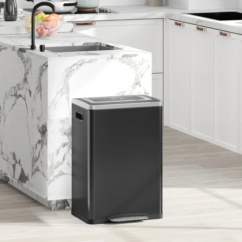 Poubelle double compartiment 40L noire