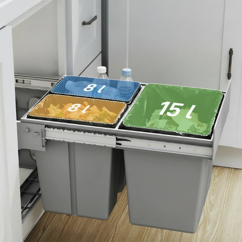Poubelle sous évier à plusieurs compartiments 30L