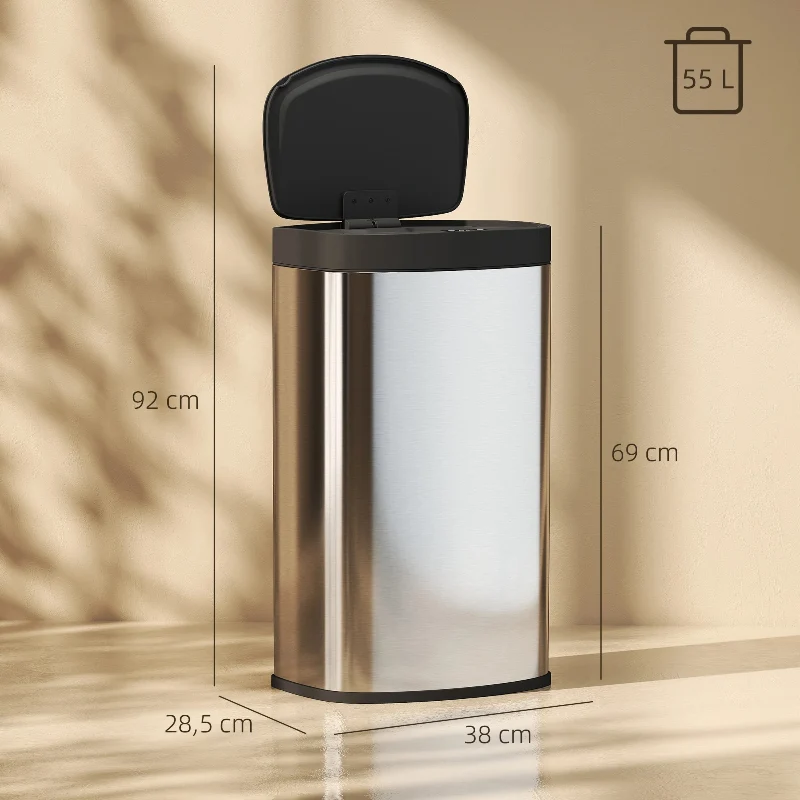 Poubelle électrique 55L en inox