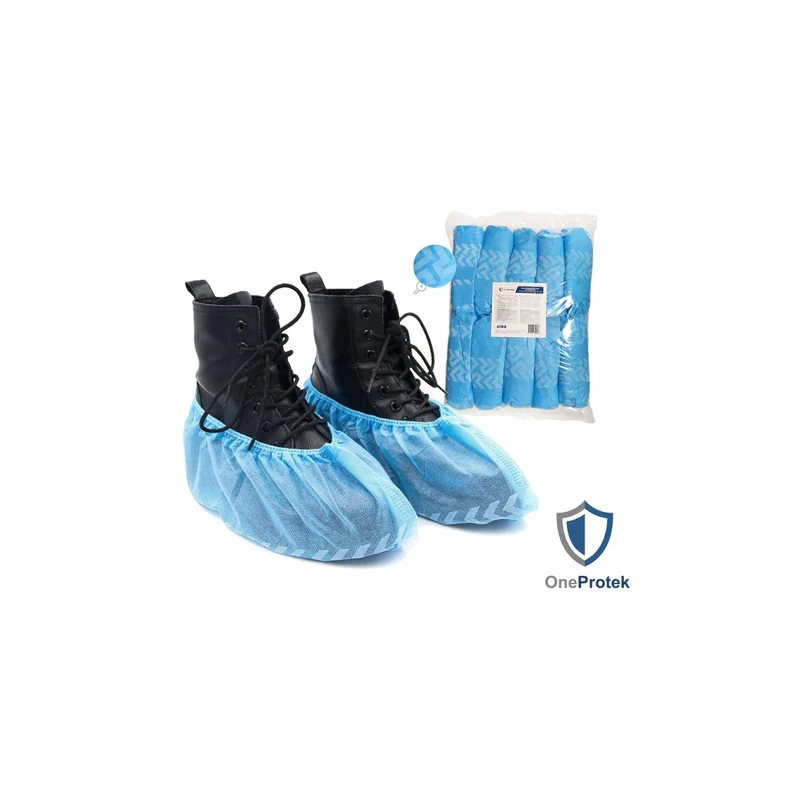 OneProtek - Sachet de 2000 Surchaussures Jetables en Polyéthylène Chloré Imperméables - Taille Unique – Bleu