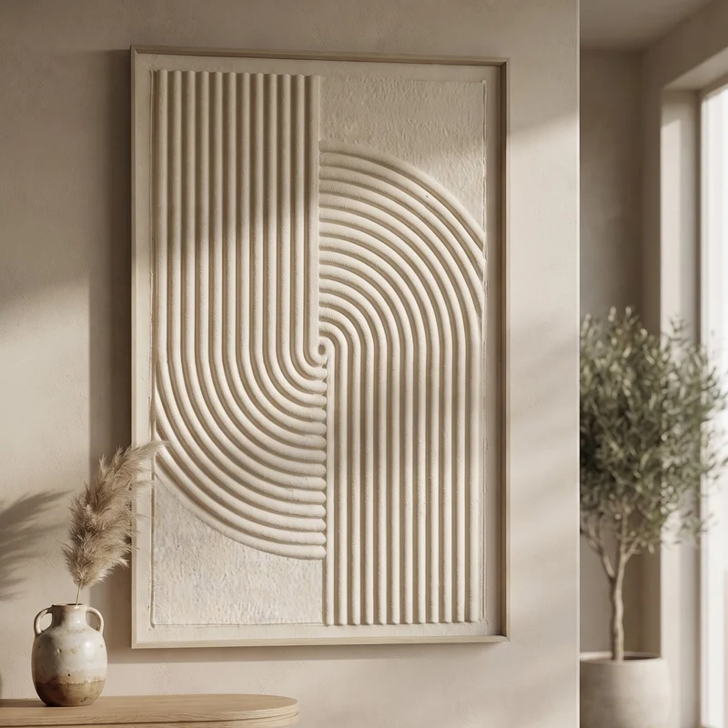Kadoland Kabartmalı Duvar Tablosu CNR008 | 80x120 cm | Bej