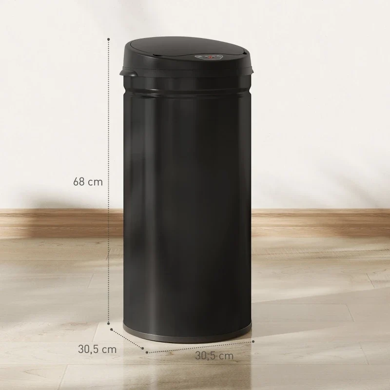 Poubelle automatique noire 42L
