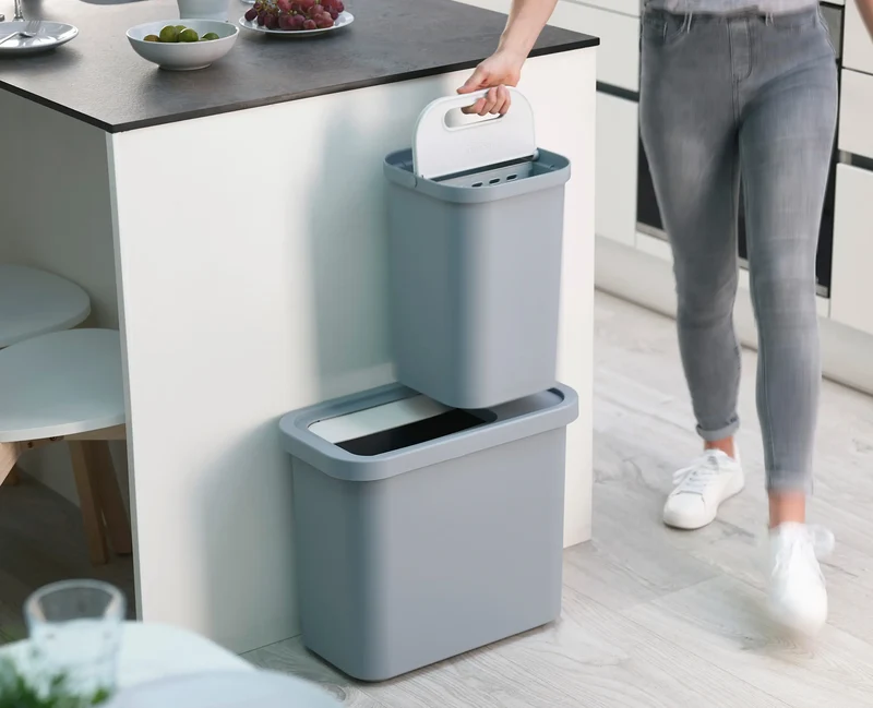Ensemble bac et poubelle de recyclage GoRecycle 46L