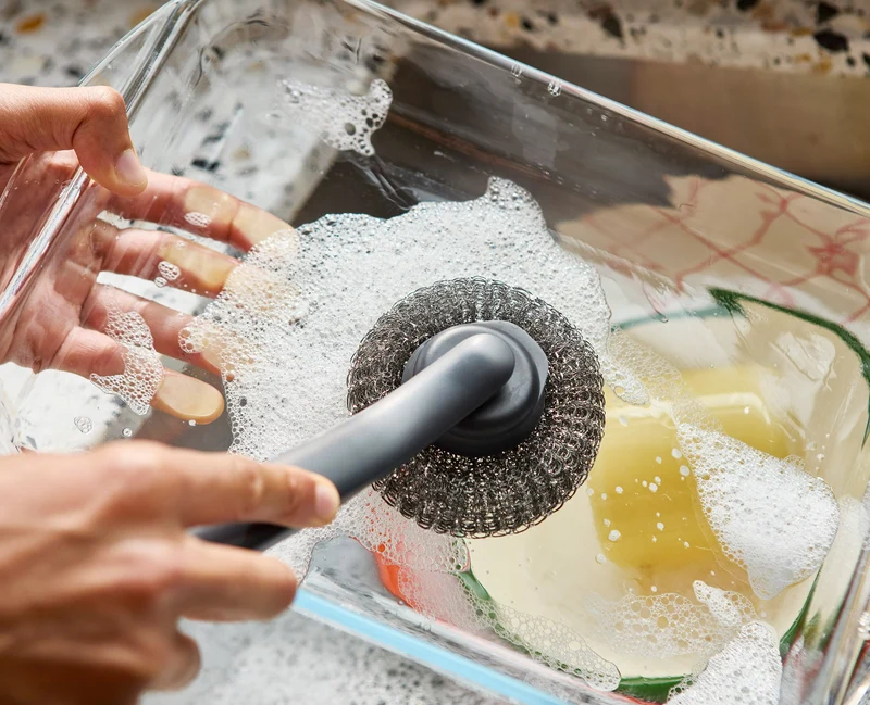 Brosse à Vaisselle avec Tête de Rechange et 4 Têtes Supplémentaires
