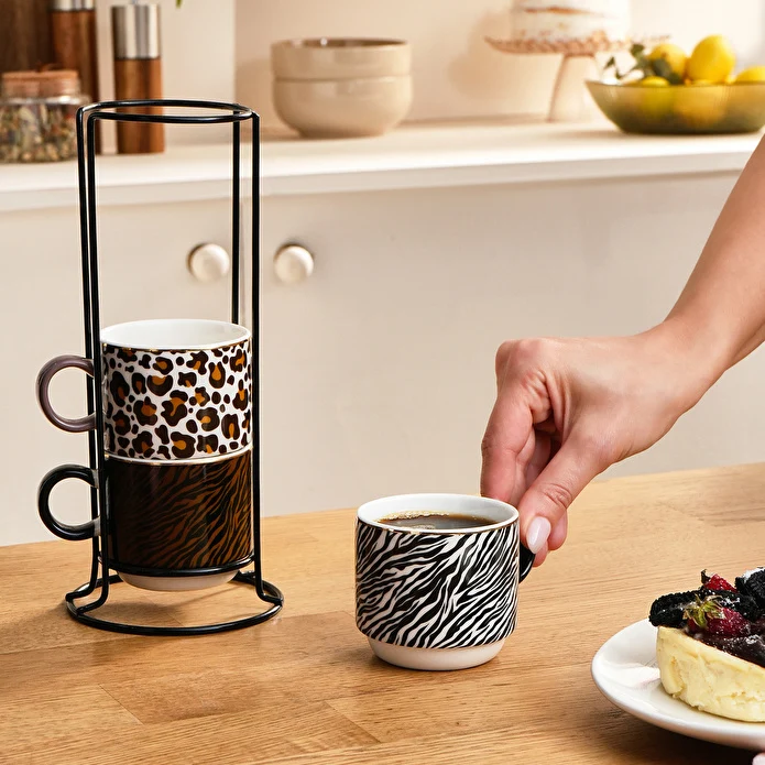 Karaca Leobra 5 Parça Standlı Çay Fincanı Seti 160 ml