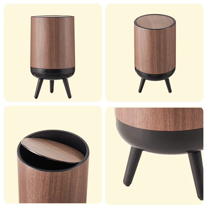 Poubelle rétro en bois 15L