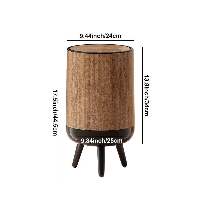 Poubelle rétro en bois 15L