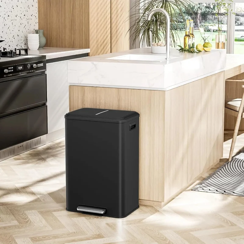 Poubelle de cuisine noire 40L