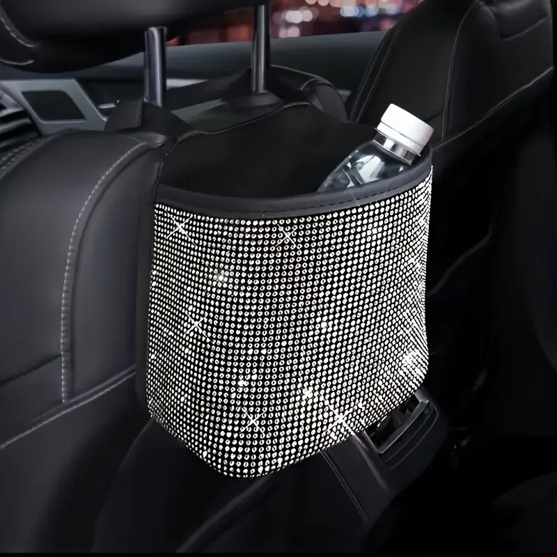 Poubelle de voiture en cristal brillant