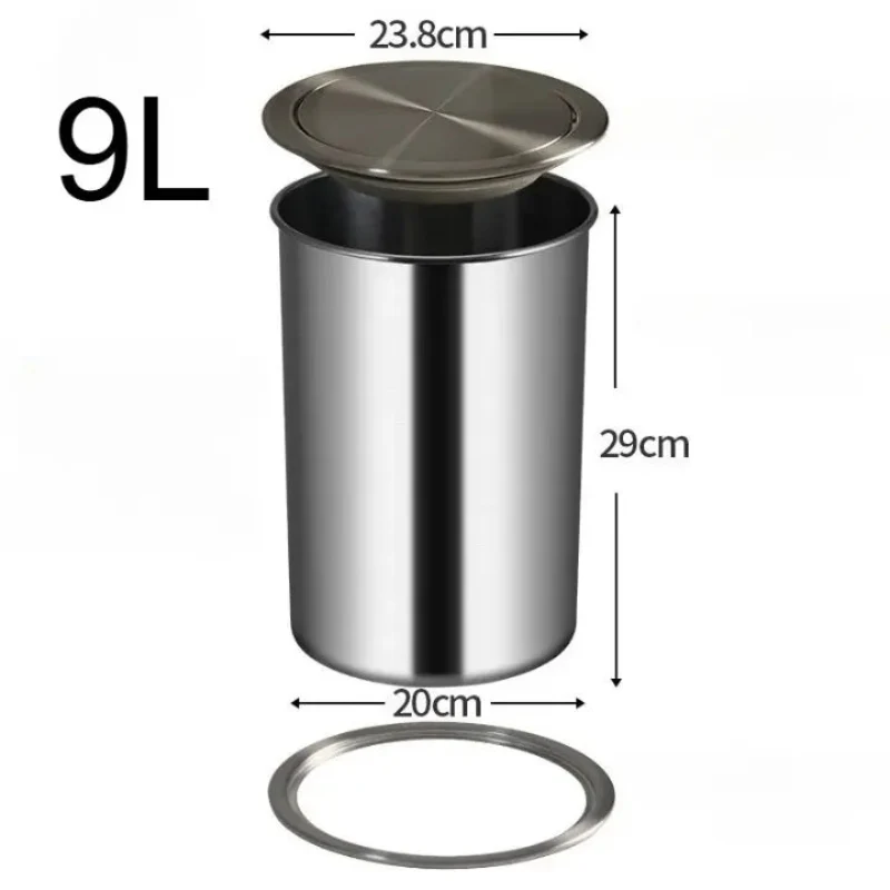 Poubelle sous évier à couvercle 9L
