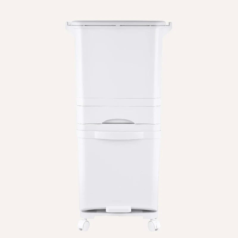 Poubelle à tri sélectif blanche 42L