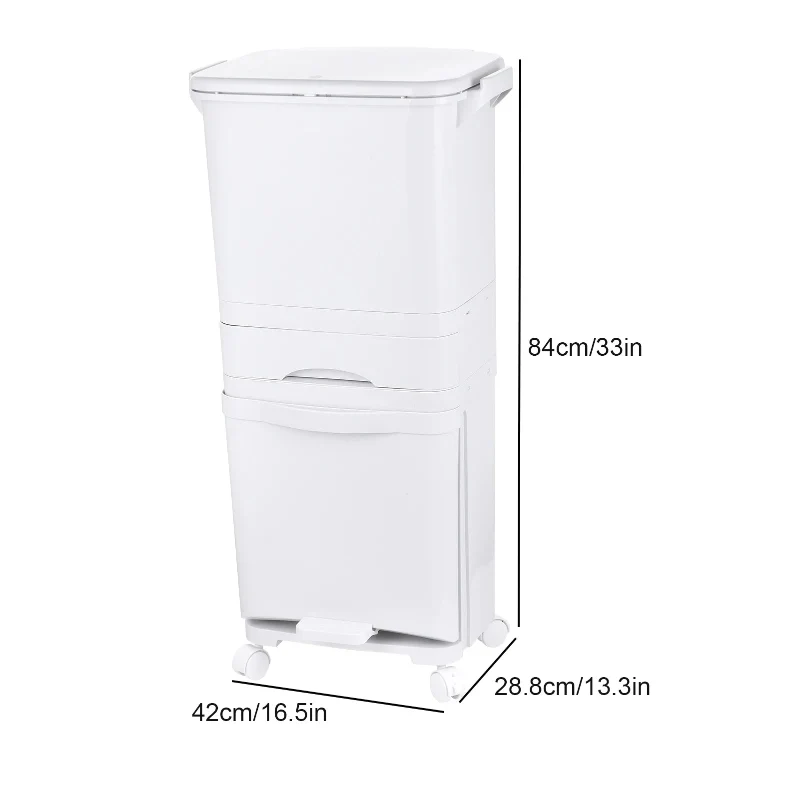 Poubelle à tri sélectif blanche 42L