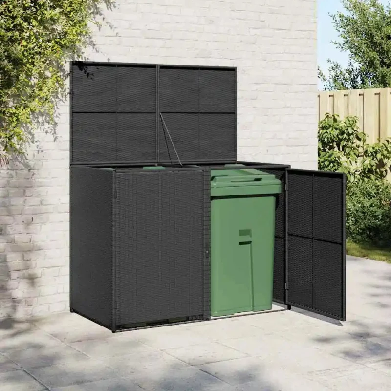 Cache de 2 poubelles extérieures noire