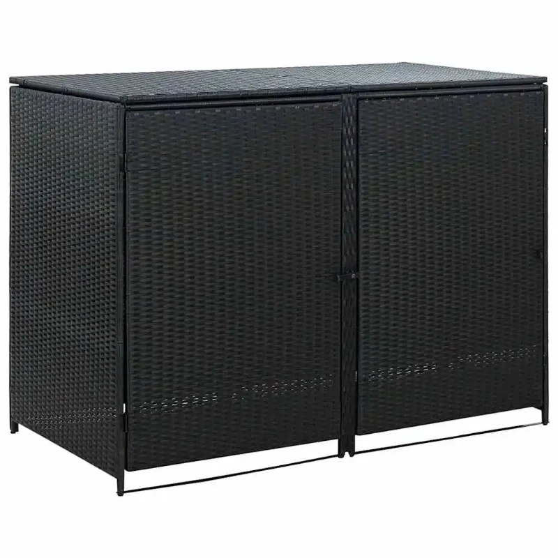 Cache de 2 poubelles extérieures noire
