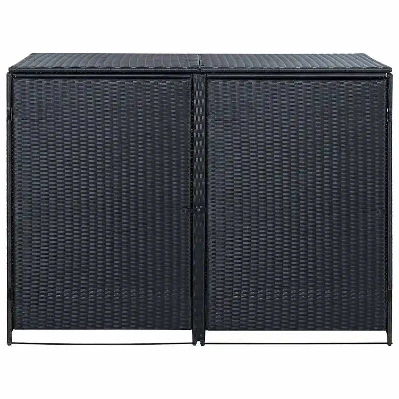 Cache de 2 poubelles extérieures noire