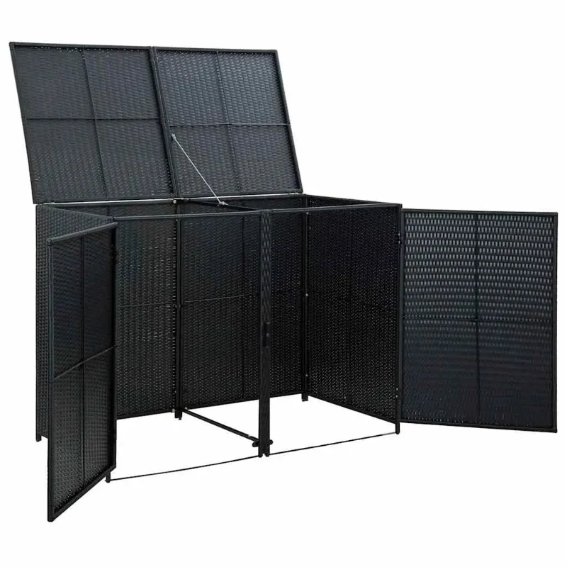 Cache de 2 poubelles extérieures noire