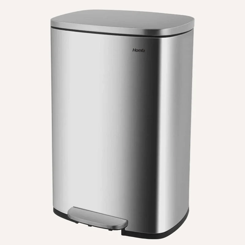 Poubelle à pédale en inox 50L