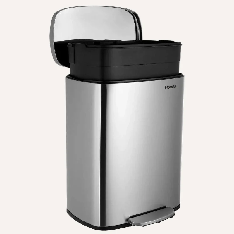 Poubelle à pédale en inox 50L