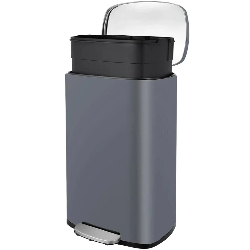 Poubelle à pédale en inox 50L